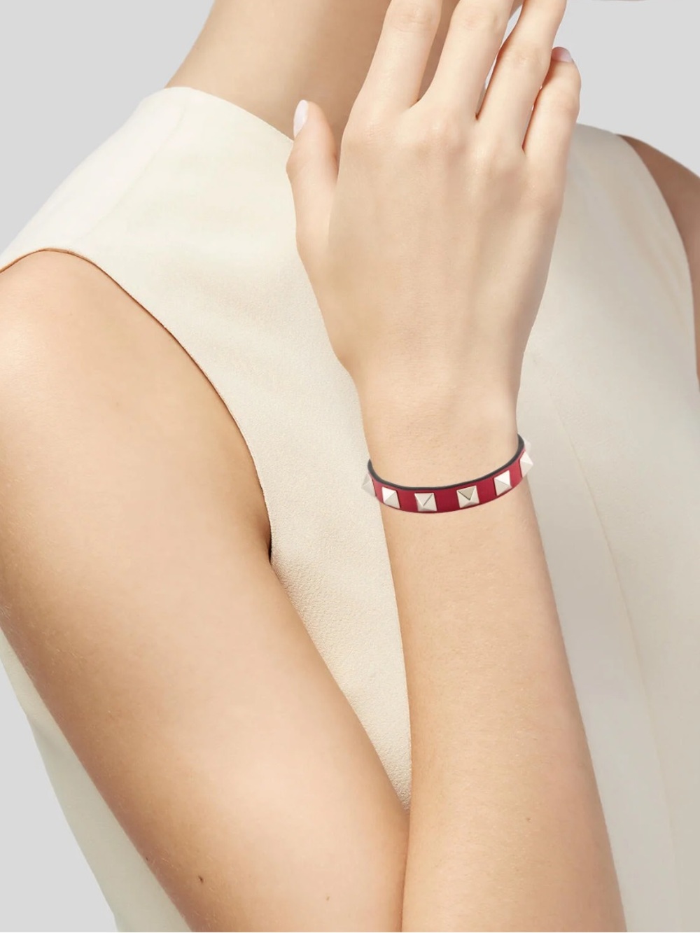 Valentino Red Rockstud Bracelet